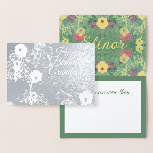 Floral Green Verjaardag Folie Kaart (Display)