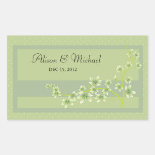 Floral green - Wedding Seal Rechthoekige Sticker