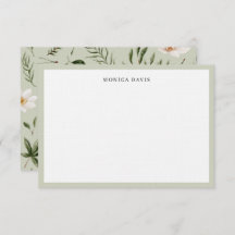 Floral Green White Botanical Pattern