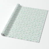 Floral Green White Cadeaupapier (Uitgerold)