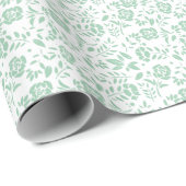 Floral Green White Cadeaupapier (Rol Hoek)