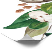 Floral Green White Pink Bridal Shower Welcome Sign Poster (Hoek)