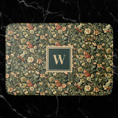 Floral Green William Morris Geïnspireerd Monogram Badmat