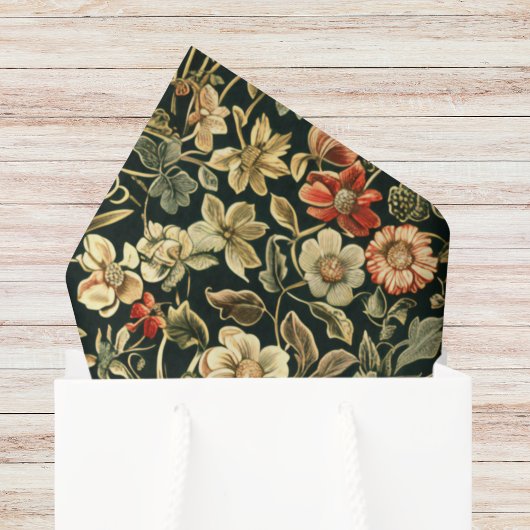 Floral Green William Morris Inspired Monogram Tissuepapier