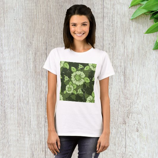 Floral Green Womens T-Shirt