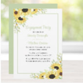Floral Green Yellow Sunflower Engagement Party Kaart