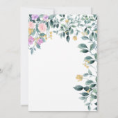 Floral Greenary Budget Baby shower Kaart (Achterkant)