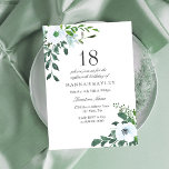 Floral Greenery 18th Birthday Party Invitation Kaart<br><div class="desc">Floral Greenery 18th Birthday Party Invitation Geschikt voor verjaardagsfeest voor mannen en vrouwen Zie bijbehorend collectie in Niche en Nest Store</div>