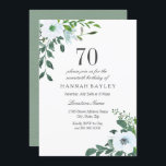 Floral Greenery 70th Birthday Party Invitation Kaart<br><div class="desc">Floral Greenery 70th Birthday Party Invitation Geschikt voor verjaardagsfeest voor mannen en vrouwen Zie bijbehorend collectie in Niche en Nest Store</div>