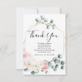 Floral Greenery Baby shower Dank u kaart (Voorkant)