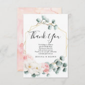 Floral Greenery Baby shower Dank u kaart (Voorkant / Achterkant)