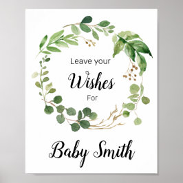Floral Greenery Baby shower wenst Baby Poster