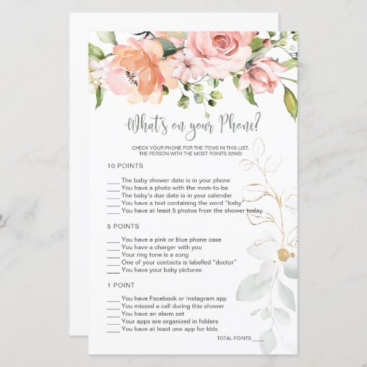 Floral Greenery Baby Wat is er op je telefoonspel (Voorkant / Achterkant)