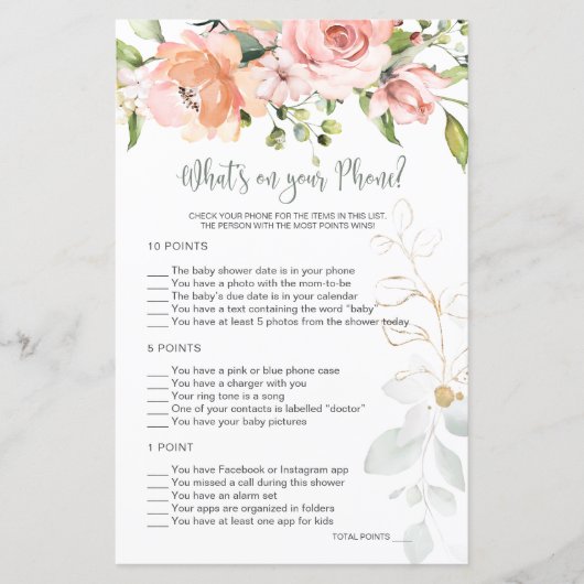 Floral Greenery Baby Wat is er op je telefoonspel (Voorkant)