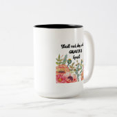 Floral Greenery begint elke dag met een Grateful H Tweekleurige Koffiemok (Voorkant rechts)