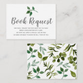 Floral greenery-boeken voor baby boekenkaart informatiekaartje (Voorkant / Achterkant)