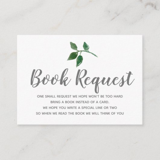 Floral greenery-boeken voor baby boekenkaart informatiekaartje (Voorkant)