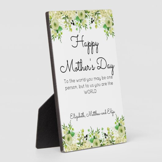Floral Greenery Border Happy Moederdag Fotoplaat (Zijkant)