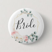 Floral Greenery Bridal Party Button - Bride (Voorkant)