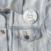 Floral Greenery Bridal Party Button Bridesmaid (In situ)