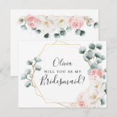 Floral Greenery Bridesmaid-kaartje Briefkaart (Voorkant / Achterkant)