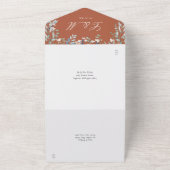 Floral Greenery Cascade Terracotta Wedding All In One Uitnodiging (Buitenkant)