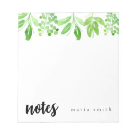 floral greenery chic personalize notitieblok