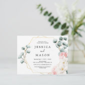 Floral Greenery Couples Shower Invitation Briefkaart (Staand voorkant)