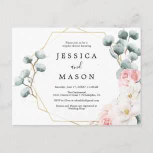 Floral Greenery Couples Shower Invitation Briefkaart