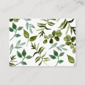 Floral greenery diaper baby shower informatiekaartje (Achterkant)