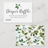 Floral greenery diaper baby shower informatiekaartje (Voorkant / Achterkant)