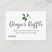 Floral greenery diaper baby shower informatiekaartje (Voorkant)