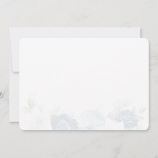 Floral Greenery Dusty Blue Waterverf Save The Date (Achterkant)