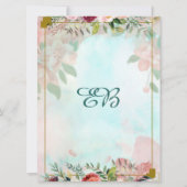 Floral Greenery Elegant Invitation Kaart (Achterkant)