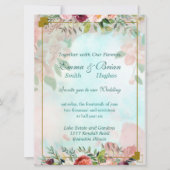 Floral Greenery Elegant Invitation Kaart (Voorkant)
