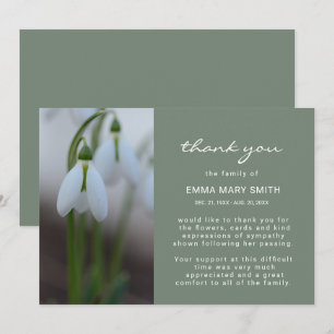 Floral Greenery Elegant Memorial Card Bedankkaart
