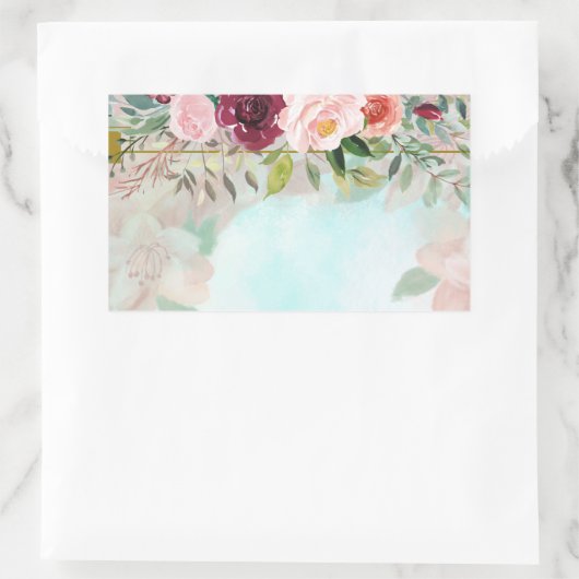 Floral Greenery Elegant Rechthoekige Sticker (Tas)