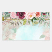Floral Greenery Elegant Rechthoekige Sticker (Voorkant)