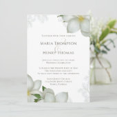 Floral Greenery Elegant Waterverf Magnolia Flower Kaart (Staand voorkant)