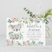 Floral Greenery Eucalyptus Cute Koala Birthday Kaart (Staand voorkant)