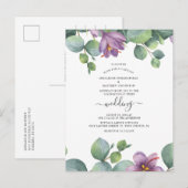 Floral Greenery Eucalyptus Waterverf Wedding Uitnodiging Briefkaart (Voorkant / Achterkant)