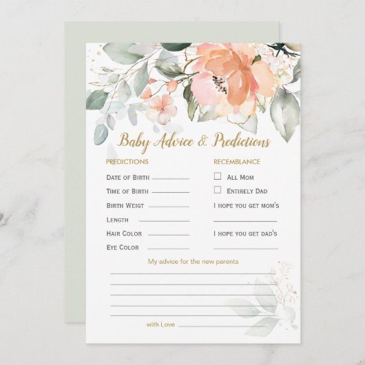 Floral Greenery Foliage Baby Predication & Advice (Voorkant / Achterkant)