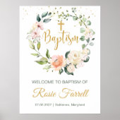 Floral Greenery Foliage, Welcome Baptism-teken Poster (Voorkant)