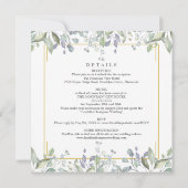 Floral Greenery in één vierkant huwelijk Kaart (Achterkant)