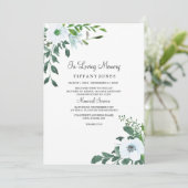 Floral Greenery in liefhebbende gedenkdienst Programmakaart (Staand voorkant)