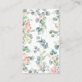 Floral Greenery Koala Baby shower Diaper Raffle Informatiekaartje (Achterkant)