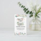 Floral Greenery Koala Baby shower Diaper Raffle Informatiekaartje (Staand voorkant)