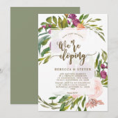 floral greenery koppelt de knoop op de uitnodiging (Voorkant / Achterkant)