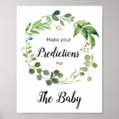 Floral Greenery Predications for Baby Sign Poster (Voorkant)