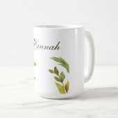 Floral Greenery Professional Trendy Minimalist Koffiemok (Voorkant rechts)